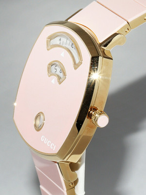 GUCCI WATCH GRIP WATCH 157.4 QUARTZ PINK STAINLESS STEEL X GOLD