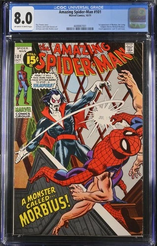 AMAZING SPIDER-MAN 101 CGC 8.0 V1 MARVEL 1971 1ST MORBIUS THE LIVING VAMPIRE 129