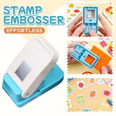 Square Postage Stamp Puncher, Lever Action Stamp Punch for Paper Crafting DIY