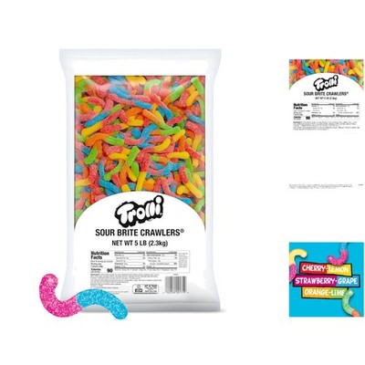 Sour Brite Crawlers 5-Pound Bulk Gummy Worms   Chewy Sour Candy Delight