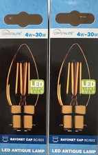 2 lampadine candela cristallite stile antico 4W=30W CANDELA BC/B22