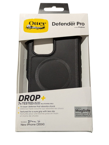 E3. OtterBox Defender Pro Series MagSafe Case for Apple iPhone 16 - In Black