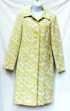 ELIZA J Womens Green Flower Buttons Retro Mod Tapestry Peacoat House Jacket 6 M