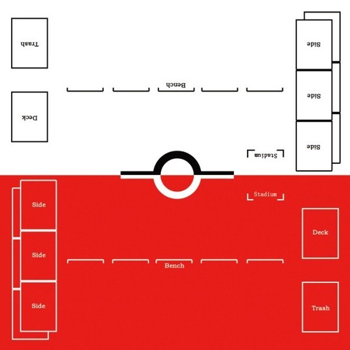 PTCG Playmat 2-Players Red and White Mat Trading card Game Pad 600x600x2mm - Picture 4 of 16