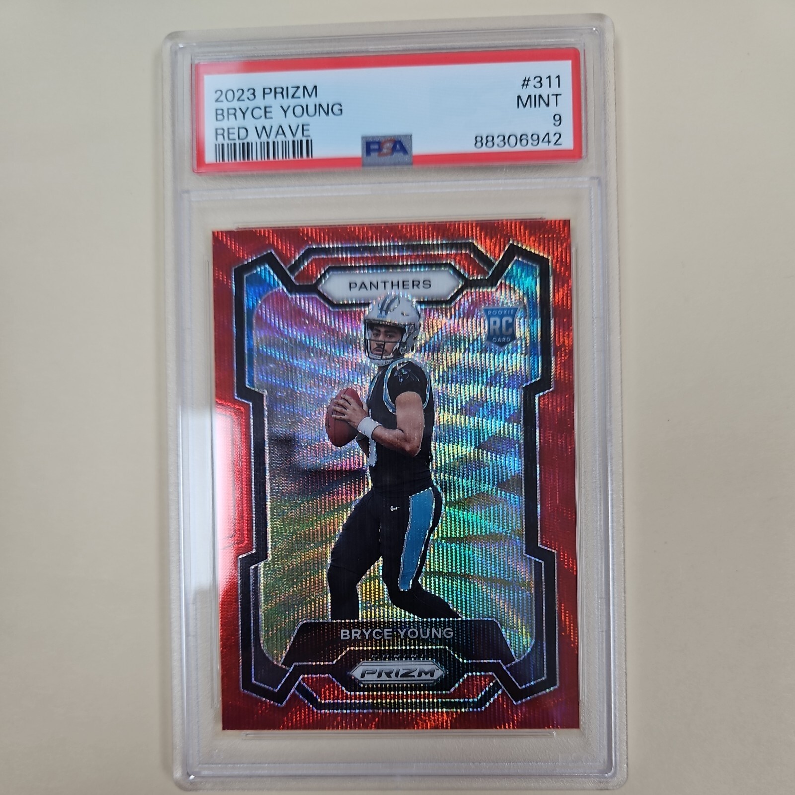 2023 Panini Prizm - Rookies Red Wave Prizm #311 Bryce Young /149 (RC)
