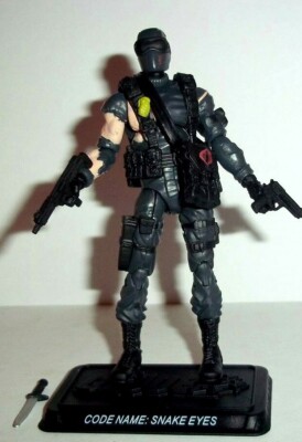 Gi Joe 25th anniversary 2007 SNAKE EYES v32 battle damaged