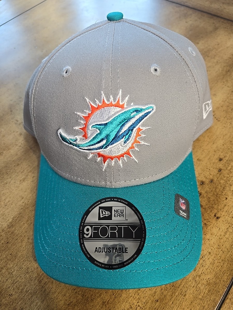 New Era Miami Dolphins NFL 9FORTY Adjustable Snapback Hat/Cap Gray/Blue OSFM