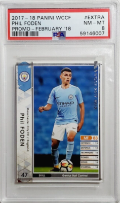 2017 Panini WCCF Extra Phil Foden Rookie Card RC PSA 8 NM-MT