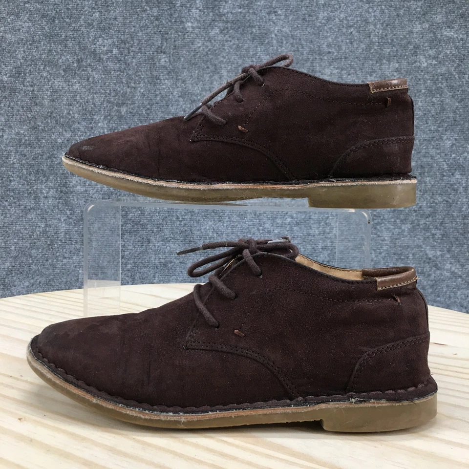 Kenneth Cole Botas Jóvenes 2 Niños Oferta Real Informal Tres Ojos Chukka Tela Marrón Foto 2 de 4