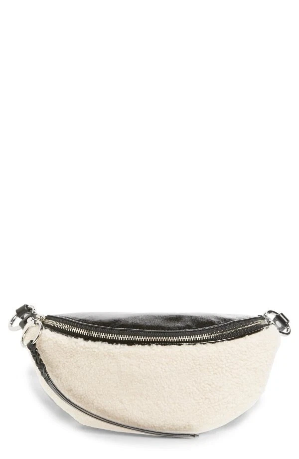 Rebecca Minkoff Sherpa/Leather  Belt Bag Large EUC - Image 2 of 4