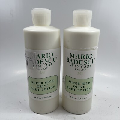 Lot of 2x - Mario Badescu Super Rich Olive Body Lotion For All Skin Types 16oz