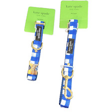 Kate Spade New York Navy Gingham Collar S/M And Leash