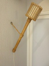 APPLIQUE LOUIS SOGNOT VINTAGE/LAMPE BAMBOU ROTIN    (Décoretout31)