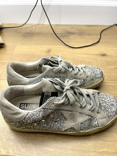 $600 Golden Goose Superstar 37 Sneakers Shoes Glitter Sequin White Rare 7 - Picture 3 of 9