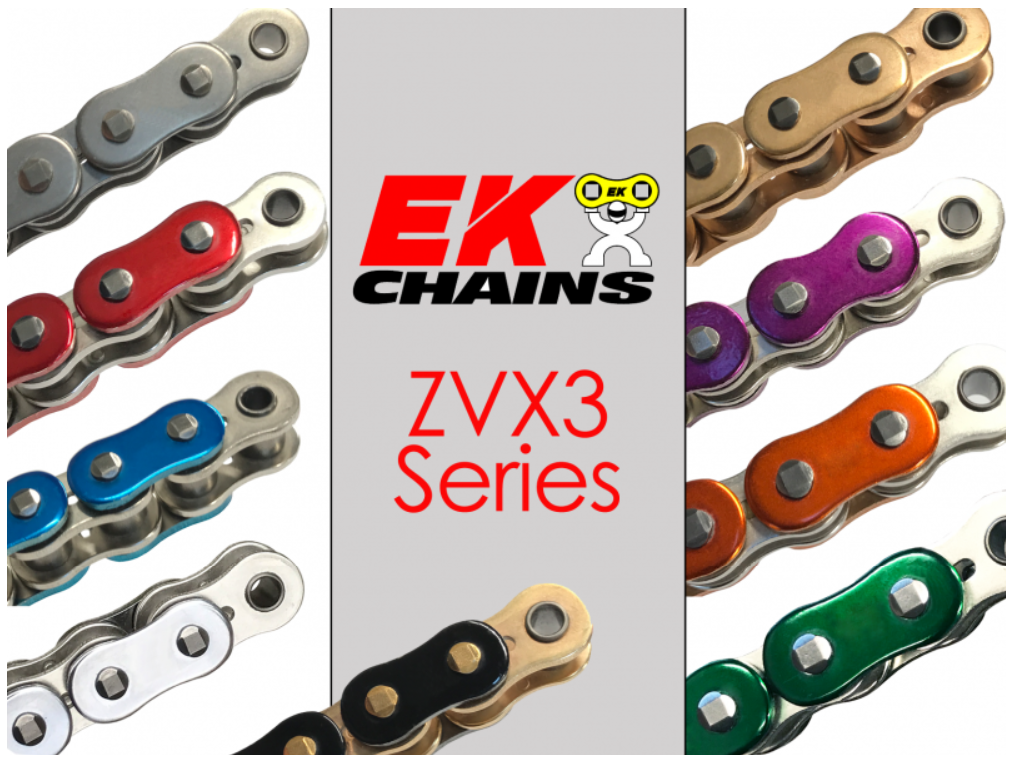 ＊＊y＊＊ EK ZVX3-520 MOTORCYCLE CHAIN 120 LINKS TENSILE STRENGTH 9400
