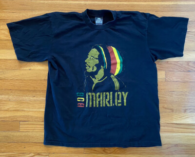 Vintage Bob Marley Pro Sports Heavyweight T Shirt Black SZ L