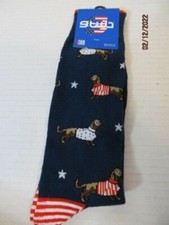 GTWO Mens Dachshund Crew Sock, 1 Pair, Fits Shoe Size 7-12