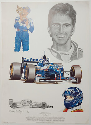 Formula reproduction print Tribute to Damon Hill by Stuart McIntyre  UK