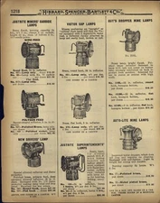 1923 PAPER AD Justrite Mine Miner Carbide Cap Hat Lamp Auto Lite Superintendents