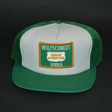 Vintage Wolfschmidt Vodka Trucker Hat Snapback Foam Back Mesh Cap
