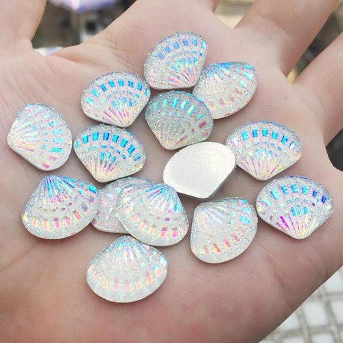 20 pz ciondoli Flatback Strass Shell AB Resina Conchiglie Ciondolo Realizzazione Album di Scrapbook - Foto 10 di 19