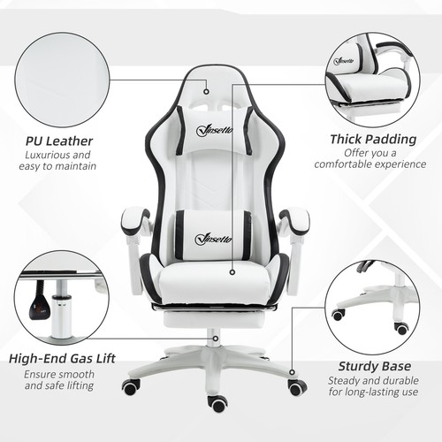 Racing Gaming Chair, Reclining PU Leather Computer Chair - Imagen 6 de 9