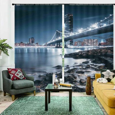 Grey Simple Progress 3D Curtain Blockout Photo Printing Curtains Drape Fabric