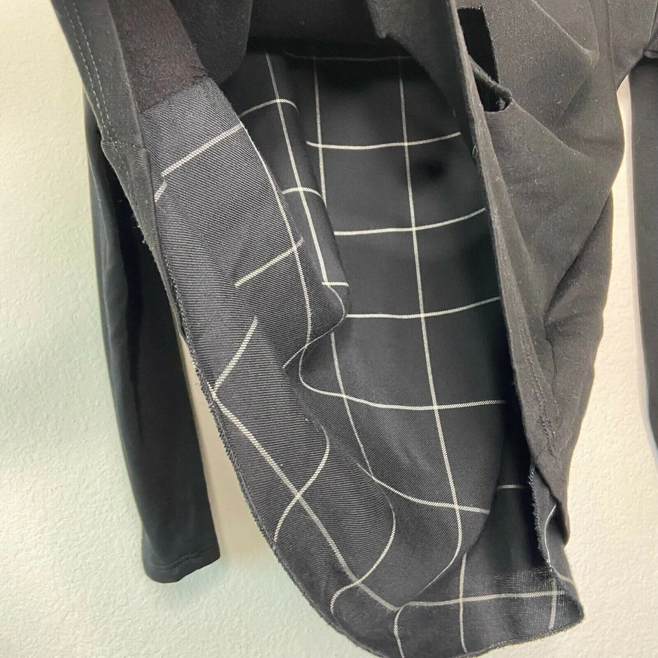 Generation Layered Distressed Window Pane Black Wool Blend Sweatshirt Top XS - Image 4 of 4