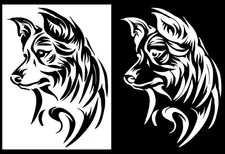 Tribal Dog Rendering Vinyl Decal Car Truck Tablet Laptop Mug Window Tumbler