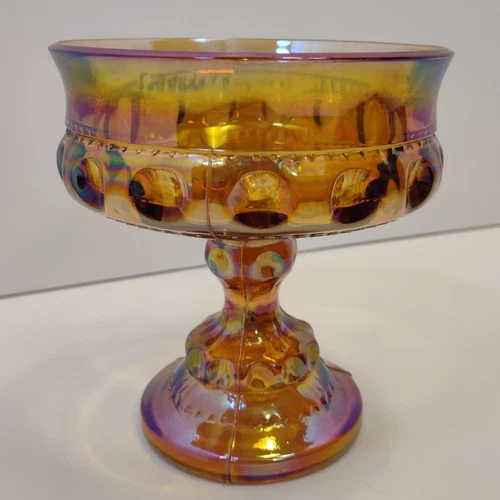 Indiana Iridescent Gold Carnival Glass - 5" Wedding Bowl #1256 - With Box - VTG