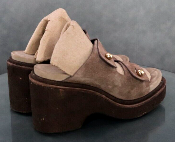 APL Sandali donna con zeppa Rag & Bone estivi $325 taglia EU 39 5 US 9 5 scamosciati marroni