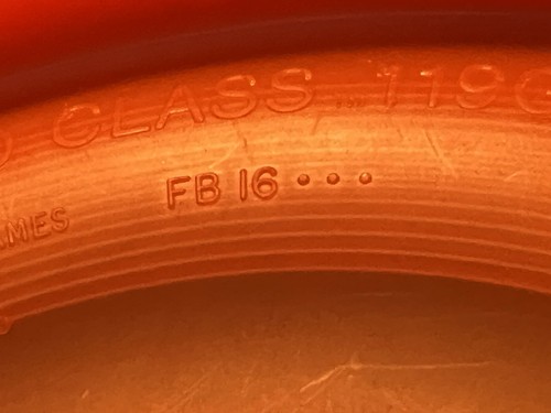 Wham-o Frisbee Fastback FB16 arancione vuoto con marchio di fabbrica sul retro del disco - Foto 7 di 7