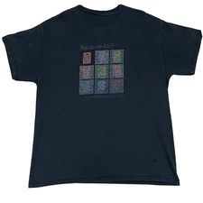 Vintage Wilson Art 2 Sided T Shirt Mens XL Black Tee Faded Graphic Tee 90s