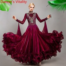 Modern Dance Performance Costume Big Hem Dress Ballroom Waltz Jazz Stage Outfits