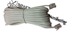 Telephone Line Cord Cable RJ11 DSL Modem Fax, Phone to Wall 24'ft - Almond