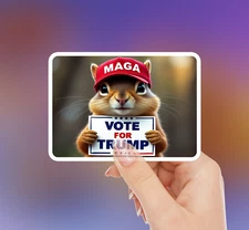 NEW - MAGA Vote For Trump 2024 Sticker - Peanut Squirrel AI - 3.5 x 2.8 INCHES