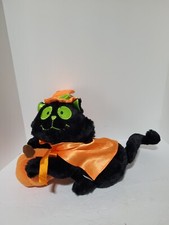 Halloween Black Cat Pumpkin Plush Animated Sings Moves animatronics decoration