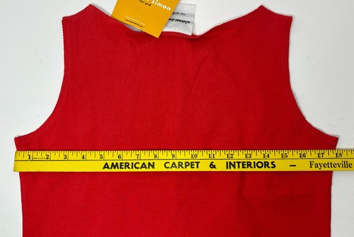 Camiseta sin mangas Michael Simon con cuentas fondo talla pequeña naranja púrpura diseño de cuentas frutas - Imagen 5 de 7