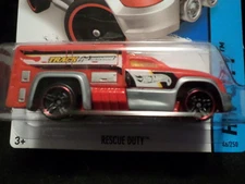HW HOT WHEELS 2015 HW CITY #46/250 RESCUE DUTY HOTWHEELS RED EMERGENCY VEHICLE