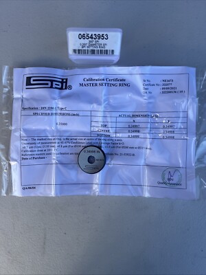 SPI Master Setting Ring 2250-1 Type C 0.34998  NE1673 06543953 .350  Diameter