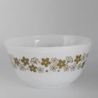 PYREX VTG 402 CRAZY DAISY SPRING BLOSSOM WHITE GREEN FLOWERS 1.5QT MIXING BOWL