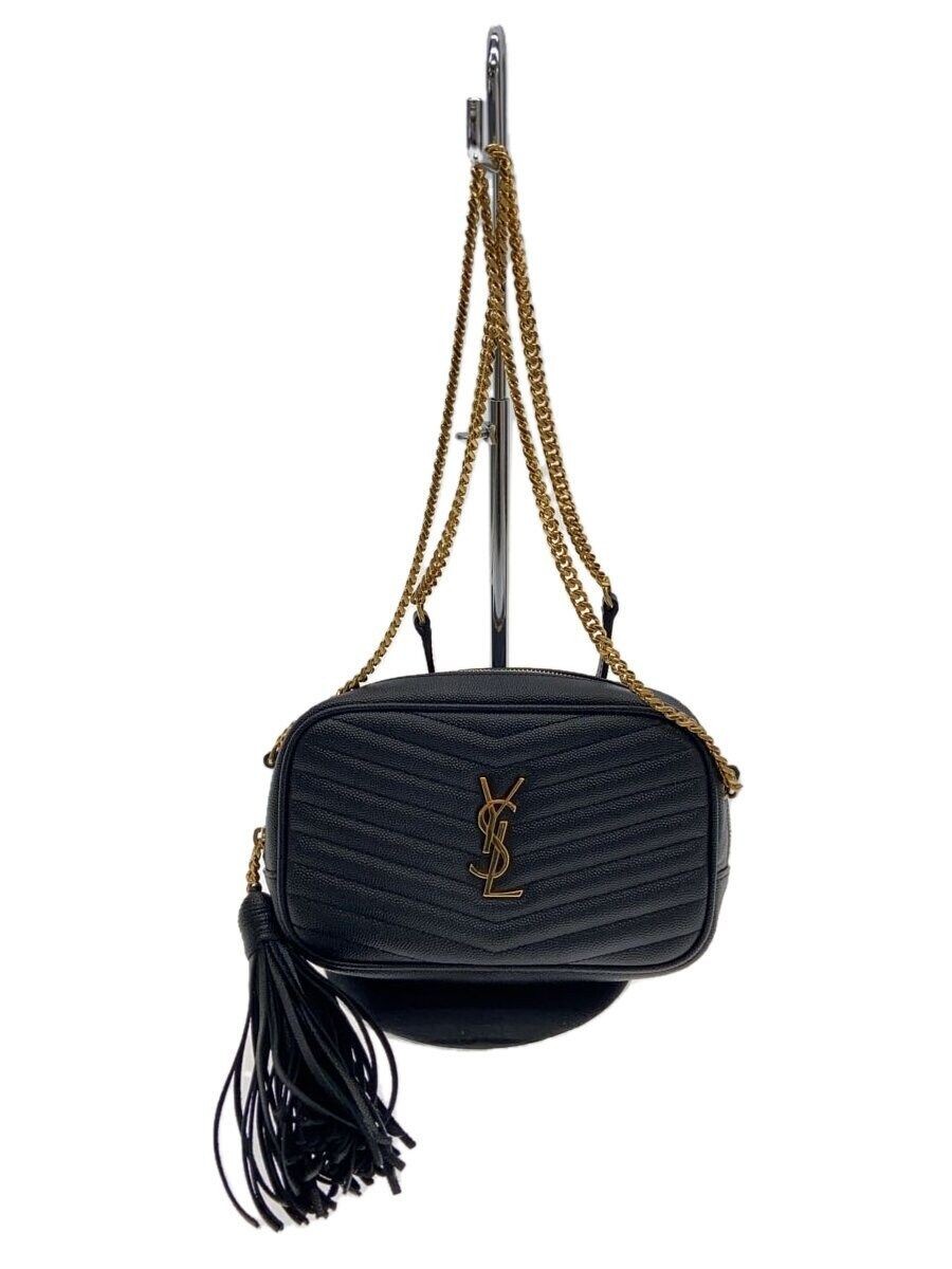 Borsa a tracolla SAINT LAURENT catena kiltig mini nappa nera tinta unita usata