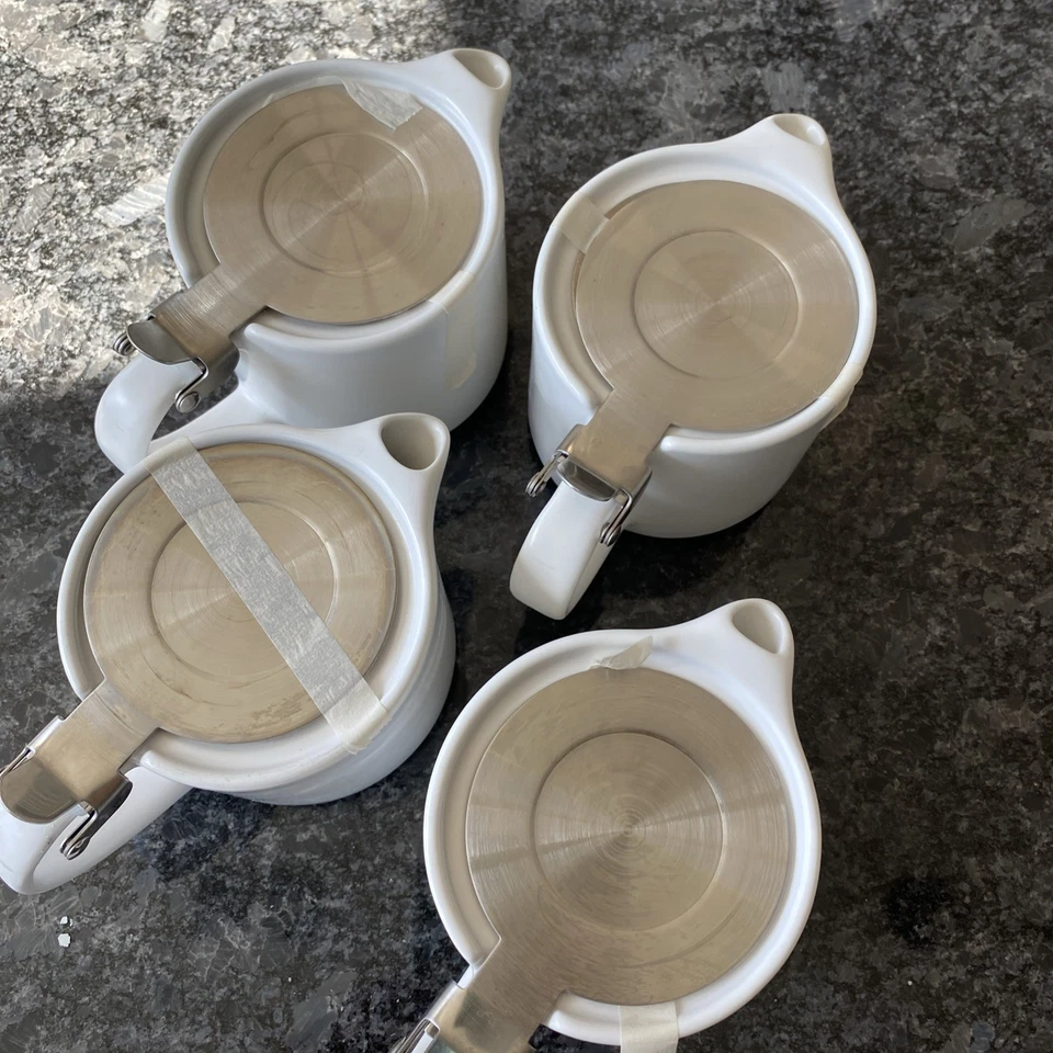 Tetera Personal Blanca 18 oz nueva con infusor de acero inoxidable y tapa Foto 2 de 4