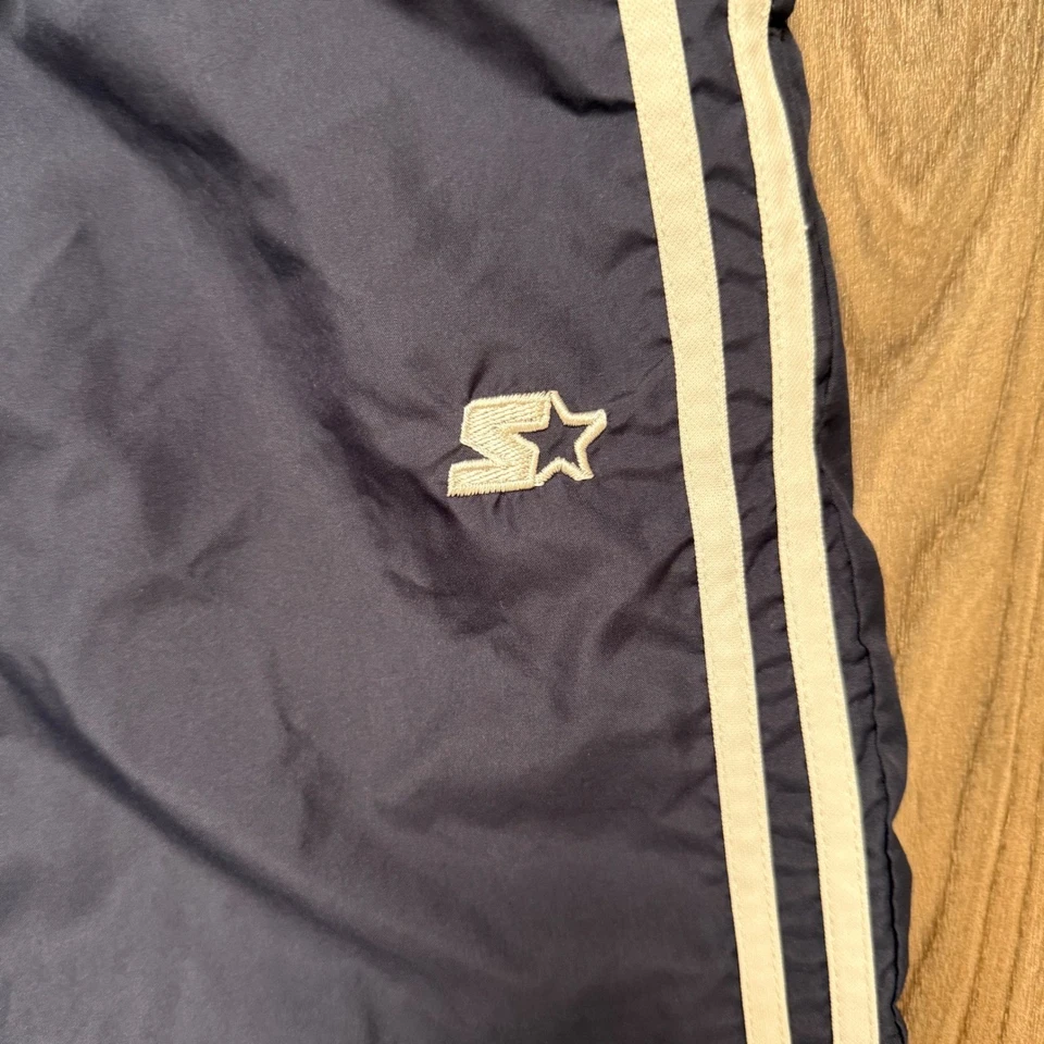 Pantalones deportivos Starter para hombre azul marino blanco a rayas XL cremallera al tobillo Foto 3 de 4