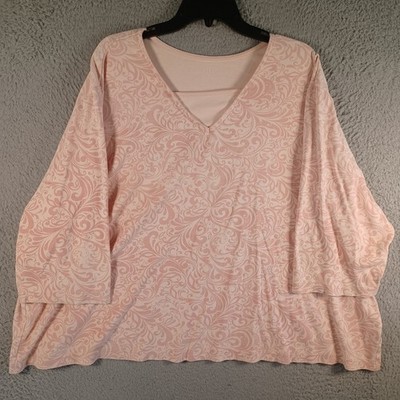 Blair Womens Pink Top Plus Size 3XL Classic Comfortable Elegant Stretch Soft