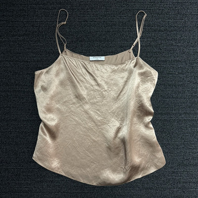Babaton Aritzia Satin Tank Top Medium M Gold Classic Quiet Luxury Old Money