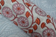 NO TARRIF CHARGES 100 ZK 122 Hand Block Print Fabric 100 Cotton 5 Yard