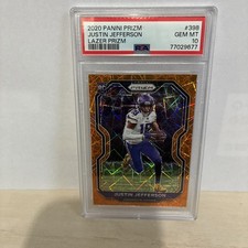 2020 Prizm Justin Jefferson (RC) Lazer Prizm #398 PSA 10 GEM MINT 💎