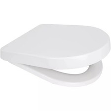 Euroshowers Long D Shape Soft Close Toilet Seat - White (88310)