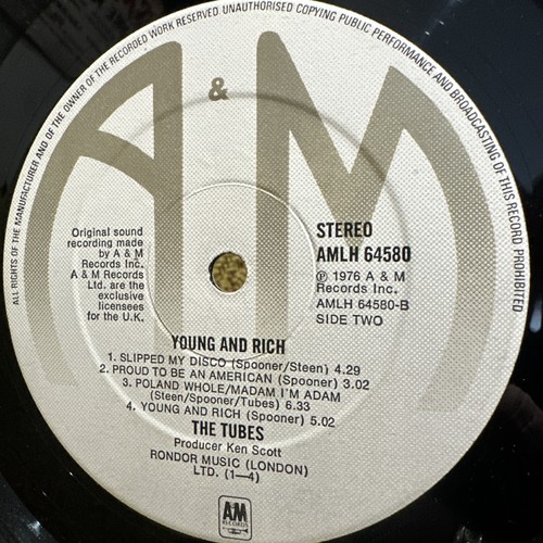 THE TUBES - YOUNG AND RICH (1976 LP) RARE 1ST UK PRESS! - Picture 4 of 4